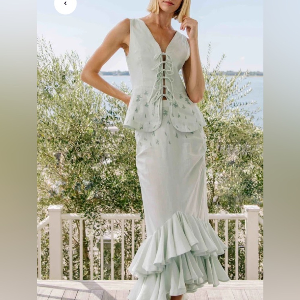 NWT FANM MON Flamen Top & Skirt Set | Mint Green × 1
S / Mint Green